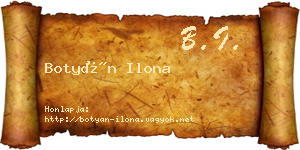 Botyán Ilona névjegykártya